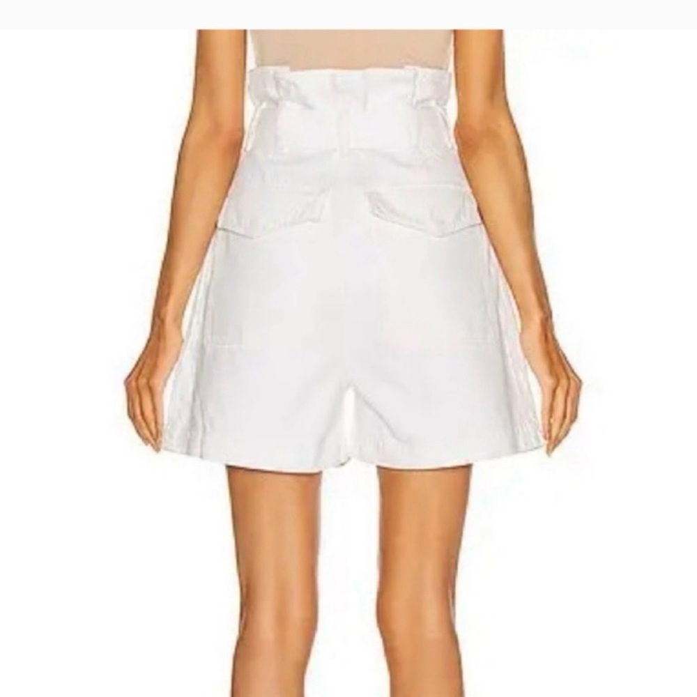 Agolde Celia White Paperbag Belted Denim Women’s Shorts — White size 27 - Picture 3 of 12